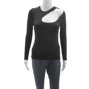 Cushnie Et Ochs Women Black Viscose Basic Blouse Long Sleeve Zip Size 6
